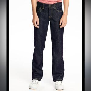 Old Navy boys size 14 husky dark wash denim straight leg jeans